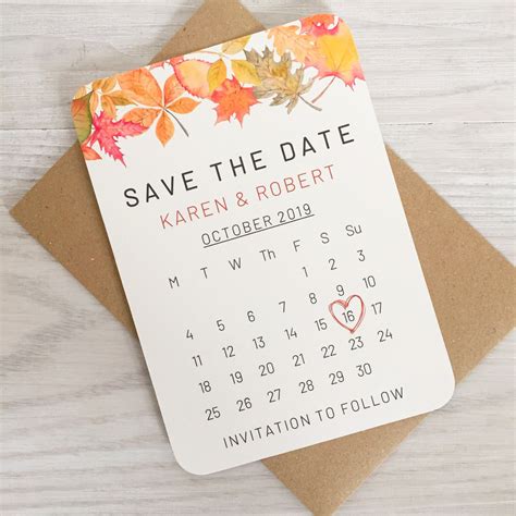 fall wedding save the dates